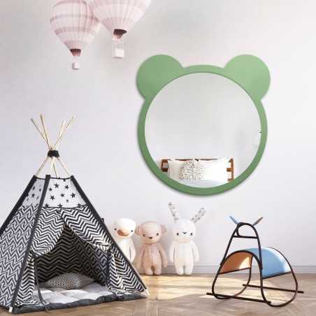Miroir mural décoratif pour enfant dans un cadre en mdf - OURSON