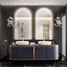 Set de deux miroirs de salle de bain semi-ovales avec éclairage - KIT KORIA LED