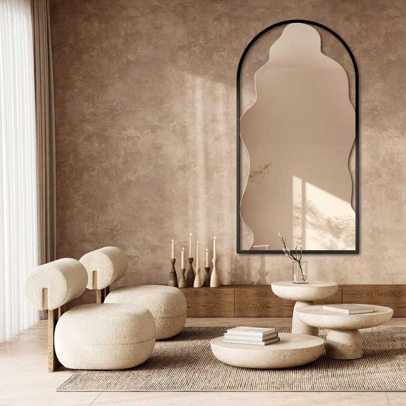 Miroir irrégulier dans un cadre semi-ovale en MDF - ONDRA - couleur du cadre au choix