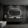Miroir intelligent pour salle de bain dans un cadre MDF noir avec éclairage - OSKAR SMART LED - couleur de cadre au choix