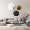 Set van drie decoratieve cirkels zwart lak en goud paneel - GOLDI