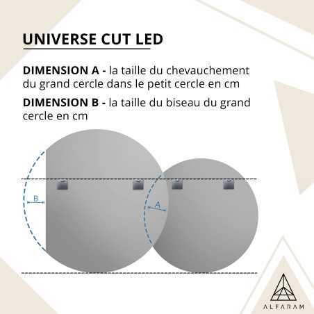 Set ronde dubbelgeslepen spiegels met verlichting - UNIVERSE CUT LED II