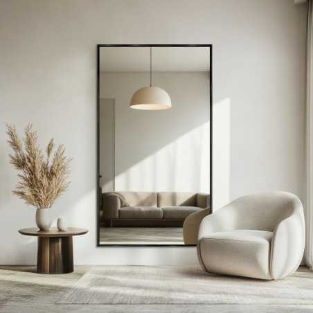 Moderne grote wandspiegel in houten lijst - 2101 - lijstkleur naar keuze