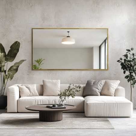 Moderne grote wandspiegel in houten lijst - 2101 - lijstkleur naar keuze