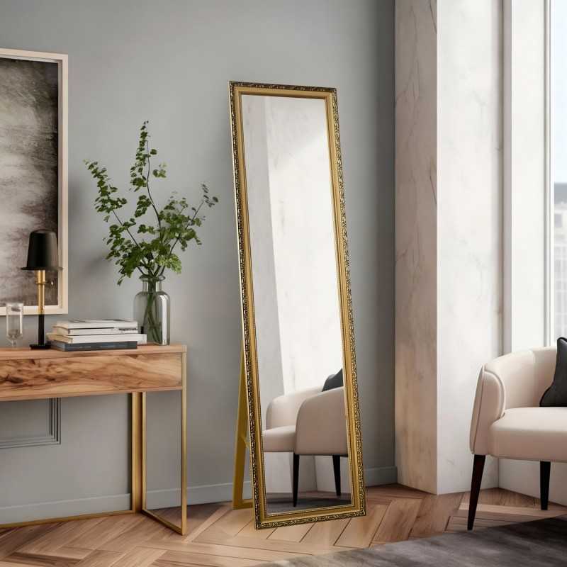Staande spiegel in decoratieve houten lijst - 4001 - lijstkleur naar keuze