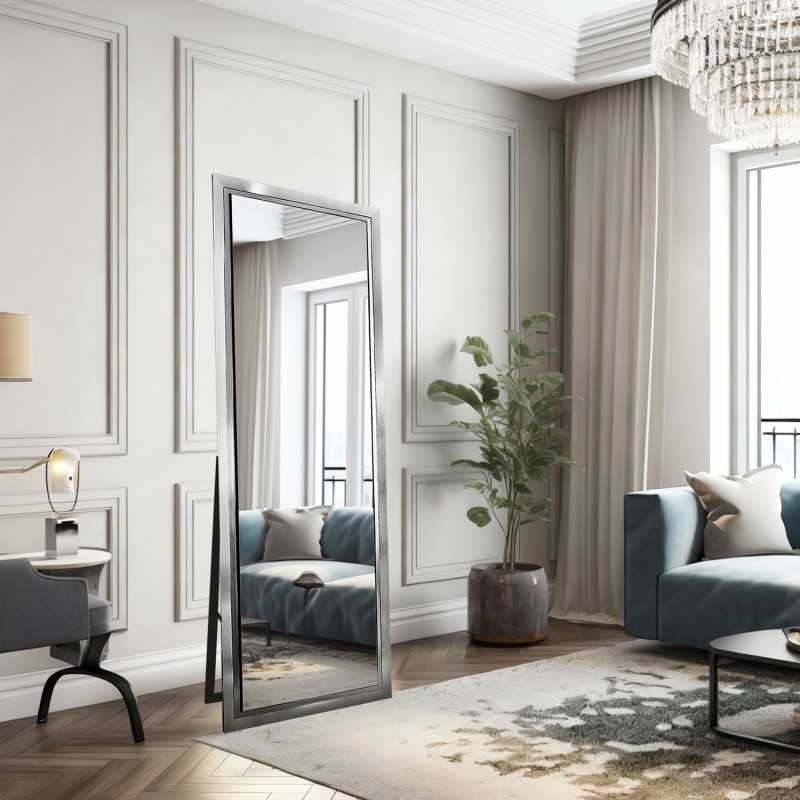 Miroir de penderie sur pied avec cadre en bois - 5201 - couleur du cadre au choix