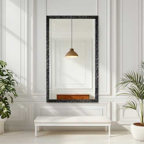 Miroir Glamour avec cadre noir brillant - 8002001