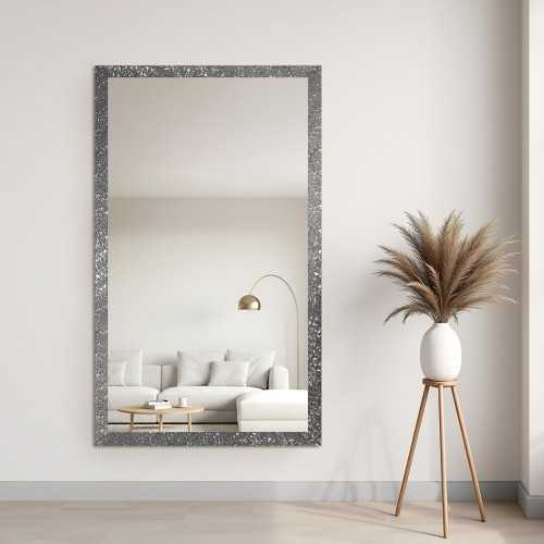 Miroir Glamour avec cadre argenté brillant - 8002003
