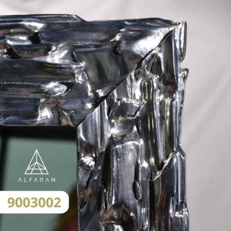 Elegante wandspiegel in zilveren lijst met grafiet paneel - CLAUDE GRAPHITE