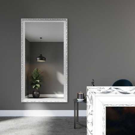 Miroir dans un cadre en bois ornemental blanc - 5004001