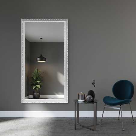 Spiegel in witte decoratieve houten lijst - 5004001