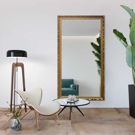 Miroir dans un cadre en bois ornemental doré - 5004003