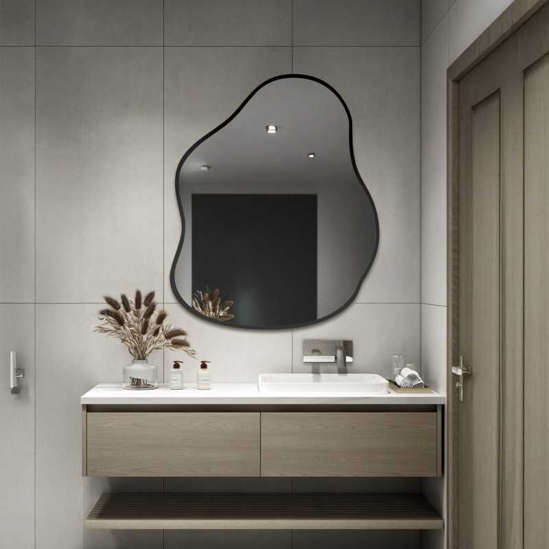 Miroir de forme organique dans un cadre - STONE IN A FRAME