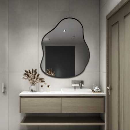 Miroir de forme organique dans un cadre - STONE IN A FRAME