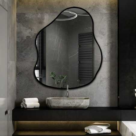 Miroir de forme organique dans un cadre - STONE IN A FRAME