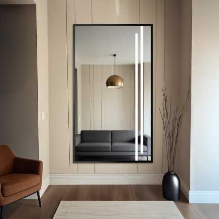 Miroir dans un cadre noir avec éclairage - 1503 LED III - choix de la couleur du cadre