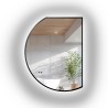 Onregelmatig gevormde spiegel in zwart mat mdf lijst met verlichting - ODETTA LED