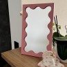 Cosmetic mirror in pink MDF frame - BLOBS PRISM PETITE