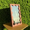 Cosmetic mirror in pink MDF frame - BLOBS PRISM PETITE