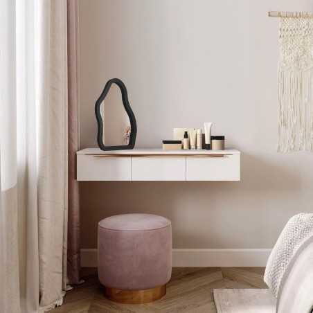 Cosmetic mirror in black MDF frame - STONE PETITE