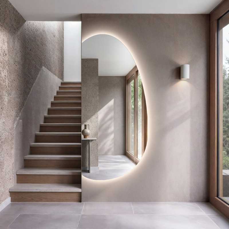 Miroir de forme organique avec éclairage - TURMALIN LED