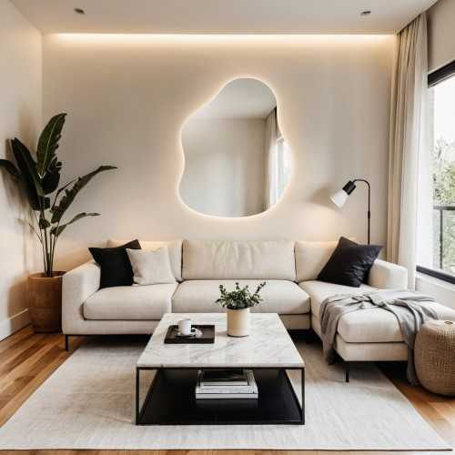 Miroir de forme organique avec éclairage - STONE LED