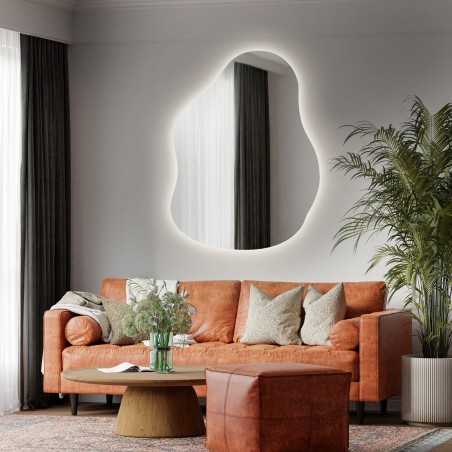 Organisch gevormde spiegel met verlichting - STONE LED