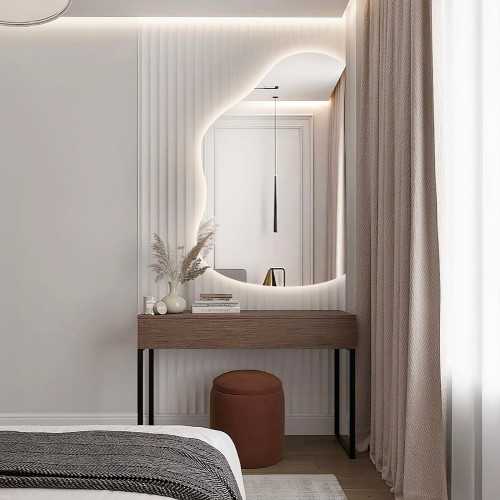 Miroir organique avec côté coupé et éclairage LED - STONE LED côté coupé