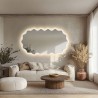 Miroir ovale avec cadre ondulé en MDF et éclairage intégré - AQUARELLE ELORA LED