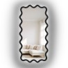 Miroir rectangulaire avec cadre ondulé en MDF et éclairage intégré - AQUARELLE MARELLA LED