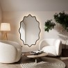 Elliptische spiegel in een golvend MDF-frame met verlichting - AQUARELLE ELVA LED