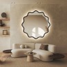 Ronde spiegel met golvende MDF-lijst en verlichting - AQUARELLE NAYA LED