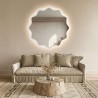 Miroir rond dans un cadre ondulé en MDF avec éclairage intégré - AQUARELLE NAYA LED