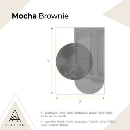 Miroir semi-ovale avec une plaque de miroir ronde brune – MOCHA BROWNIE