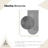 Miroir semi-ovale avec une plaque de miroir ronde brune – MOCHA BROWNIE