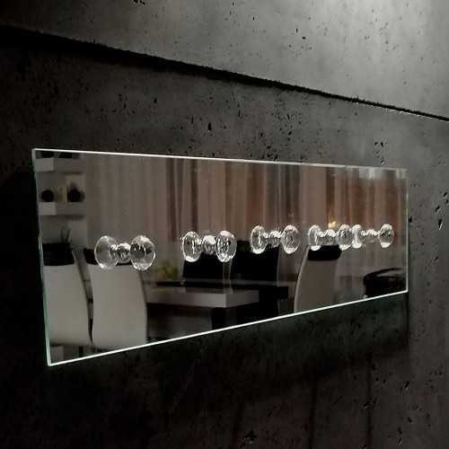 Porte-vêtements mural en miroir 15x70