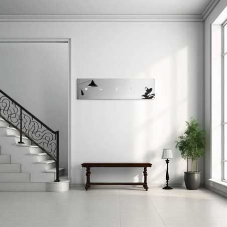 Spiegel wand kledingrek 15x70