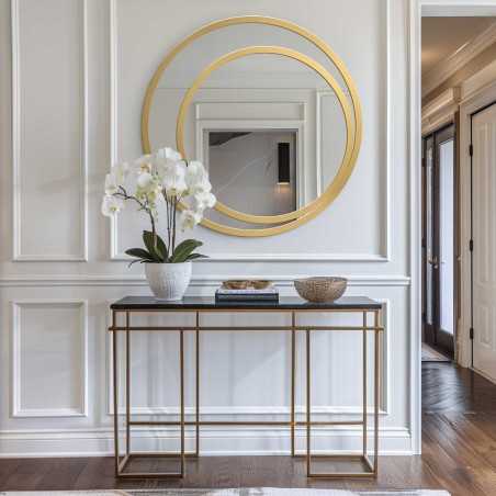 Miroir rond dans un double cadre en mdf - JASMIN