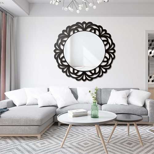 Decoratieve spiegel in opengewerkte mdf lijst - IDALIA