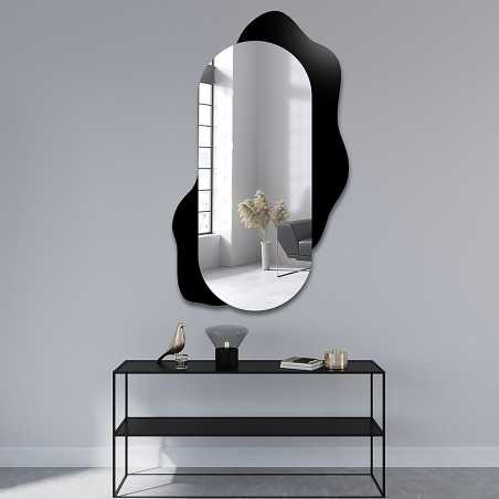 Decoratieve ovale spiegel op zwarte beits - KLEKS