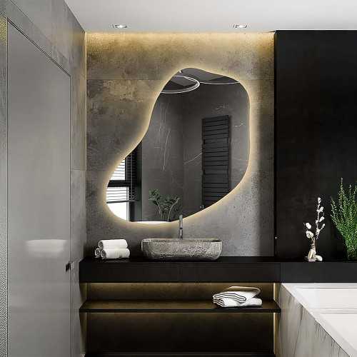 Miroir de forme organique avec éclairage - KWARC LED