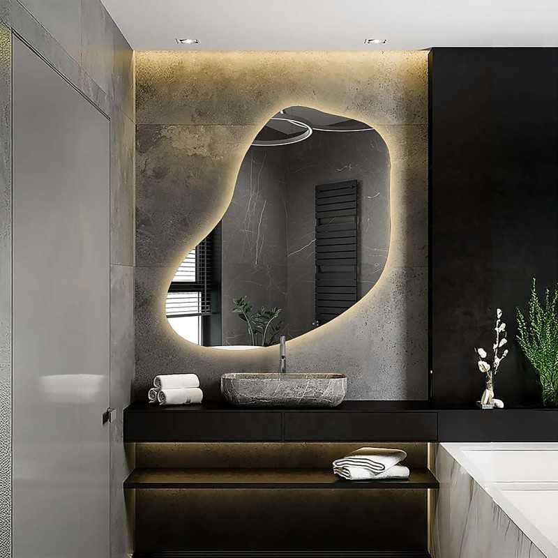 Miroir de forme organique avec éclairage - KWARC LED