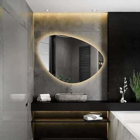 Miroir de salle de bain de forme irrégulière avec éclairage - OBSYDIAN LED