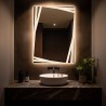 Miroir rectangulaire avec éclairage décoratif sablé - CARDS LED