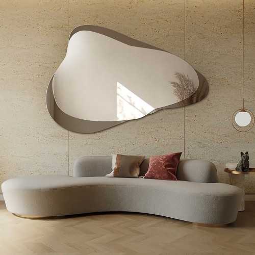 Miroir irrégulier sur une plaque de miroir brune – MOCHA MOKKA