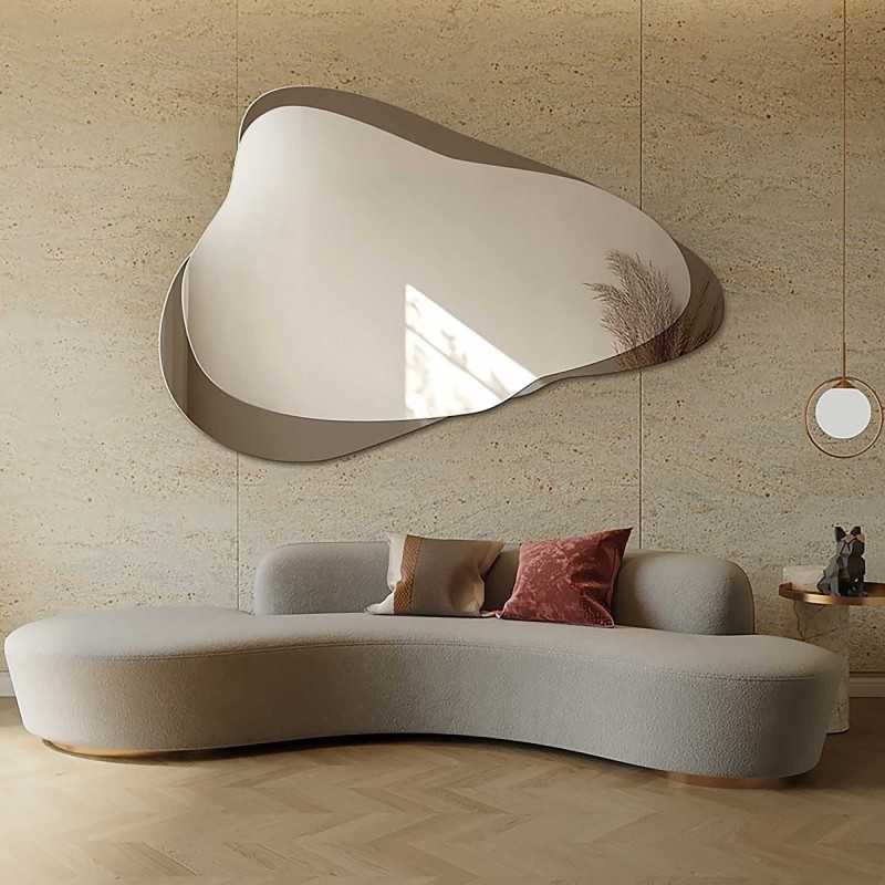 Miroir irrégulier sur une plaque de miroir brune – MOCHA MOKKA