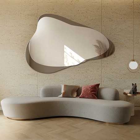 Miroir irrégulier sur une plaque de miroir brune – MOCHA MOKKA