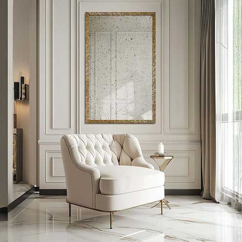 Miroir mural de luxe avec cadre doré et panneau vieilli – 8002002 – JULIA VINTAGE