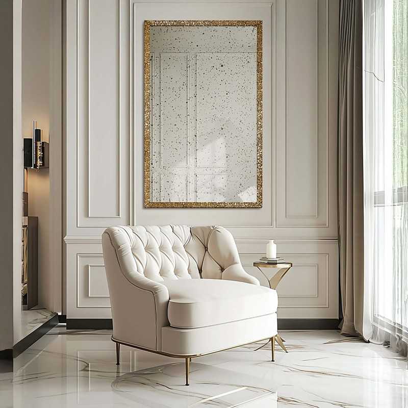 Luxe wandspiegel in gouden lijst met verouderd paneel – 8002002 – JULIA VINTAGE