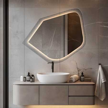 Miroir sur verre ornemental Master Flex avec éclairage - LUXORA PRISTAL LED